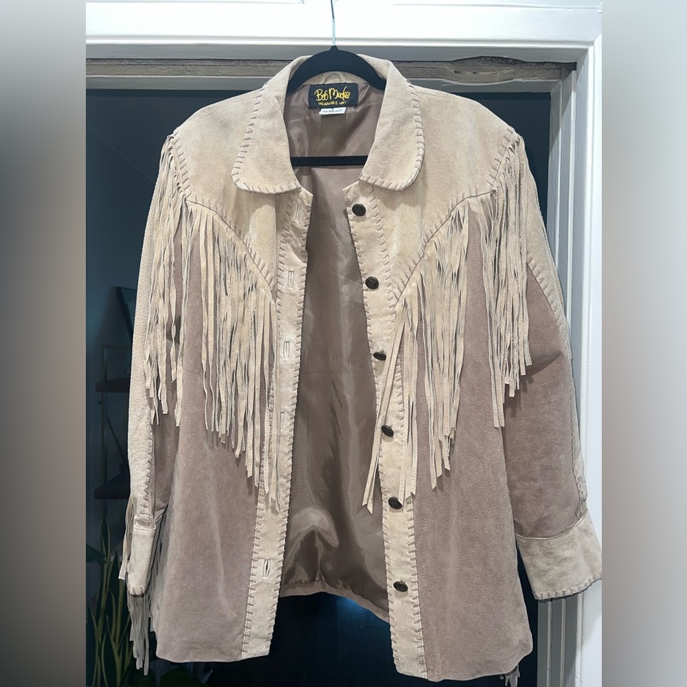 Bob Mackie Leather Fringe Western Jacket